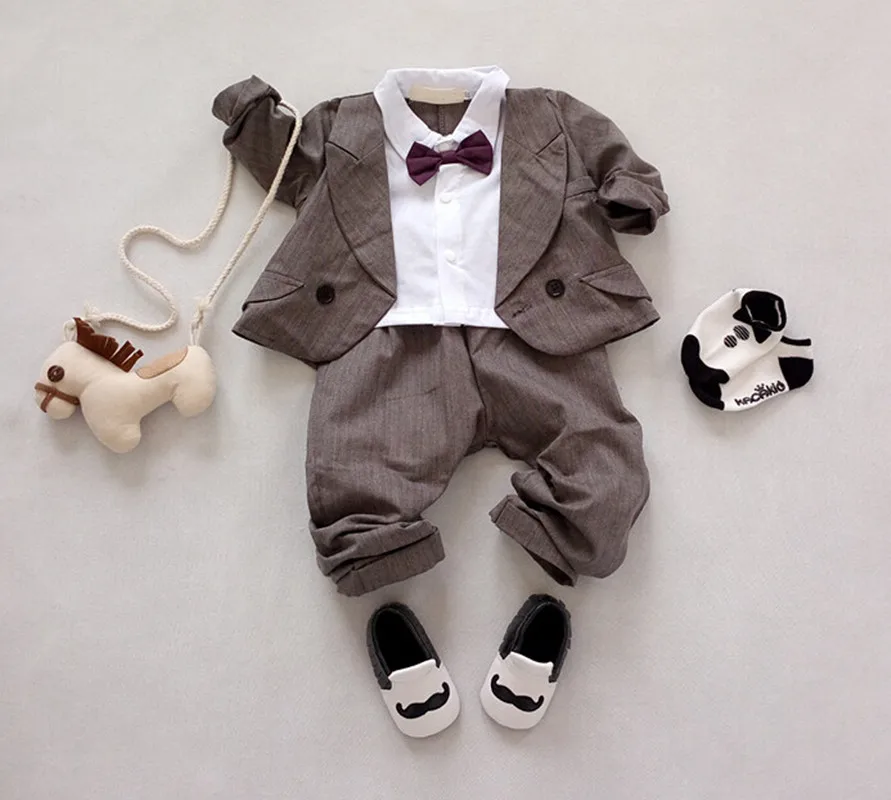 Buy 1 3Years Baby Formal Suits 2pcs Bow Tie Outfits + Striped Pants Infant