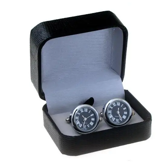 

20pcs/lot Quality Black Leather Cufflinks Box Jewelry Boxes Cuff Links Storage Holder Gift Boxes Wholesale