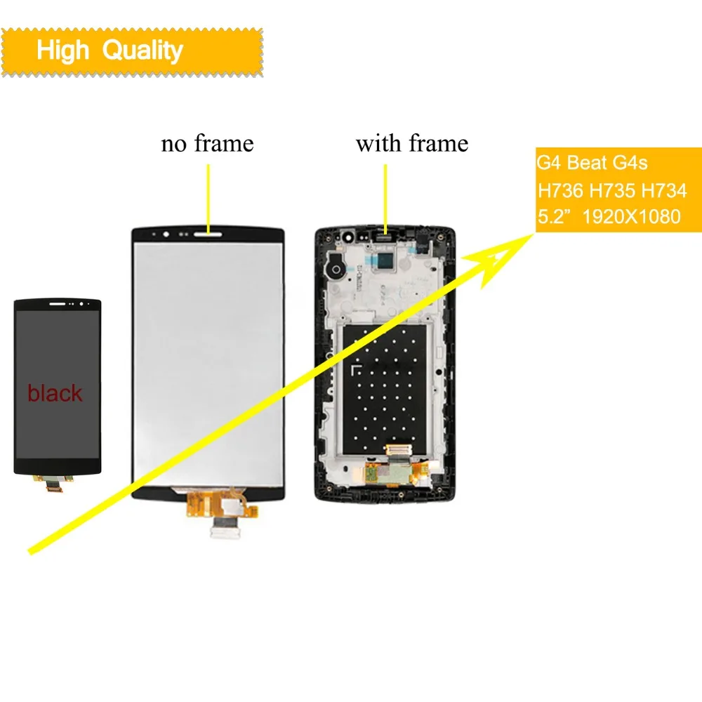 

10Pcs/lot Original For LG G4 mini G4 Beat G4S H735 H736 LCD Display Monitor Panel Touch Screen Digitizer with Frame Assembly