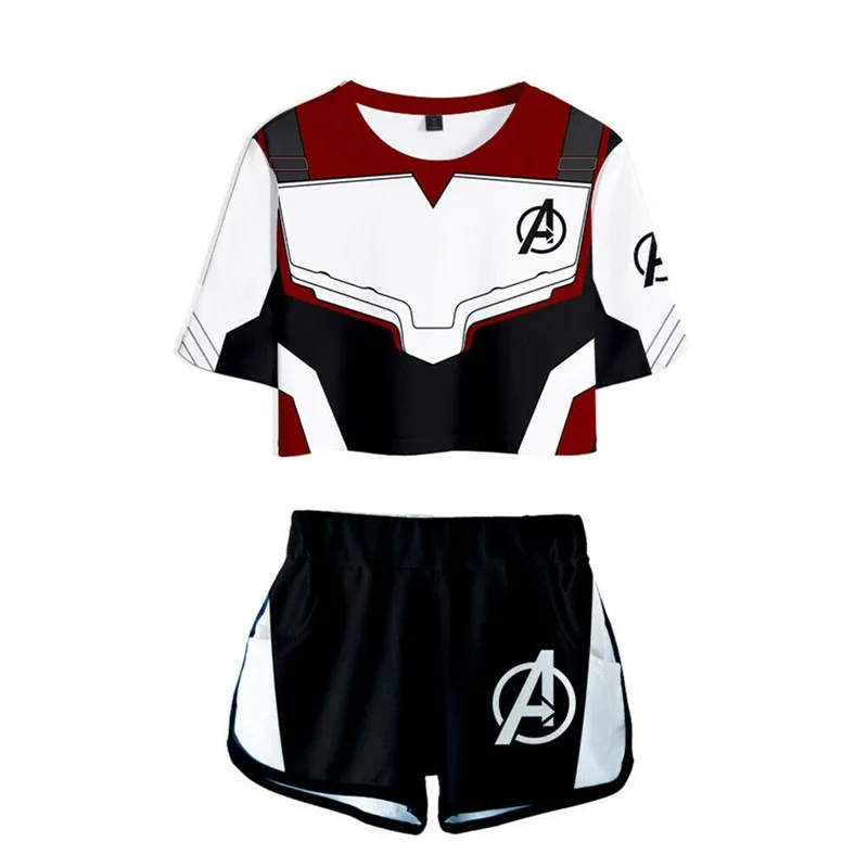 Avengers Endgame Quantum Realm Cosplay Costumes Casual Top Shorts Tracksuit Summer Outfits Sets