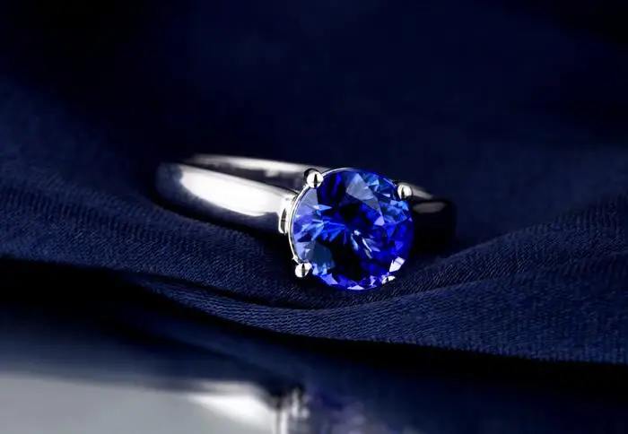 

2.12 Carat Natural Tanzanite Jewelry Natural synthetic diamant 925 Sterling Silver Ring Female Wedding Jewelry 18K Gold (CM)