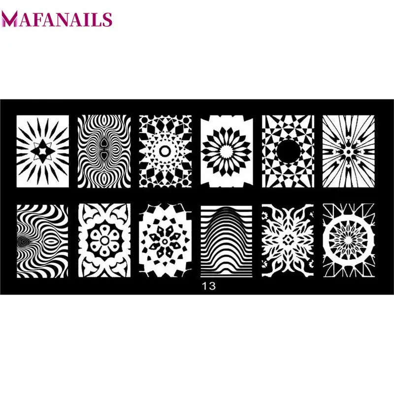 

1pc Stainless Steel Nail Art Stamp Image Plate Geometry Pattern Rectangle Stamping Plate Nail Tools 6*12 cm