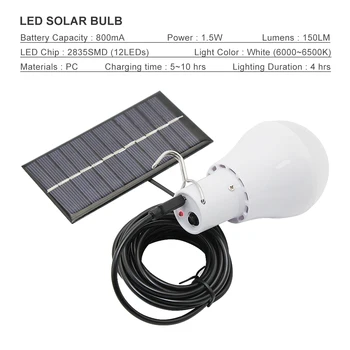 Portable LED Lamp With Solar Panel Charging 2