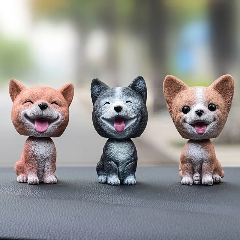 

Car Ornaments Cute Cartoon Shaking Head Dog Doll Automobile Dashboard Decoration Puppy Toys Auto Interior Decor Accessories Gift