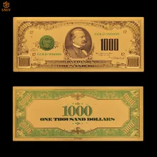 Nowy produkt 2018 US Gold Money 1000 dolarów 24k pozłacane banknoty fałszywe kolekcje banknotów papierowych tanie tanio Europa Patriotyzmu SMJY Banknote USA Currency 1 2 5 10 20 50 100 500 1000 5000 10000 Dollar As Real Size Copy Genuine Banknotes