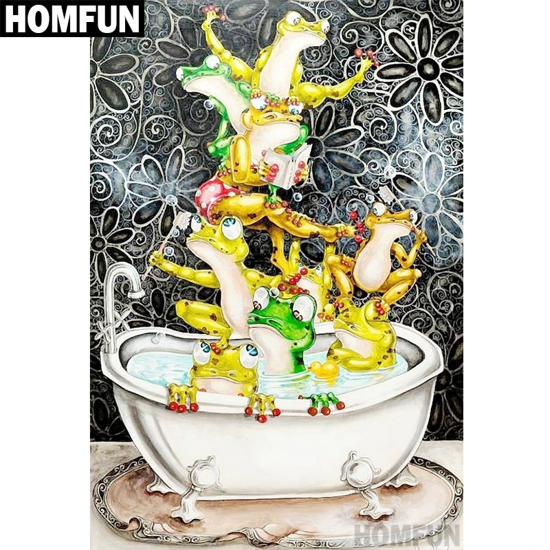 Алмазная живопись HOMFUN A00616 картина лягушка душ с полными квадратными/круглыми