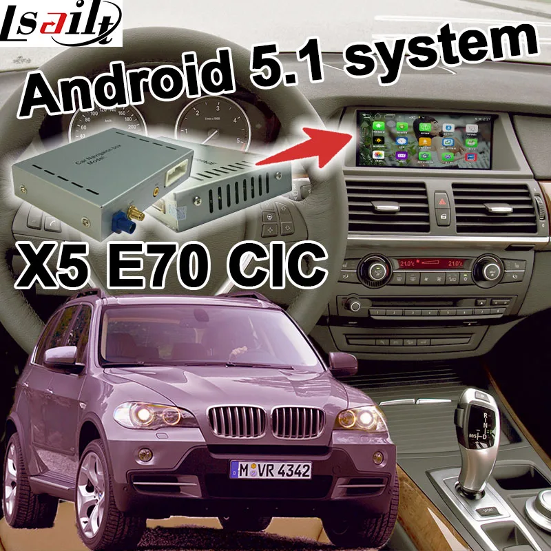 Android 6 0 GPS navigation box video interface for BMW E70 X5 CIC system mirror link