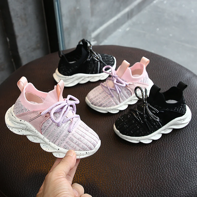 

Children's sneakers autumn school girls breathable soft sole Net cloth recreational boys running shoes 1-3 years old
