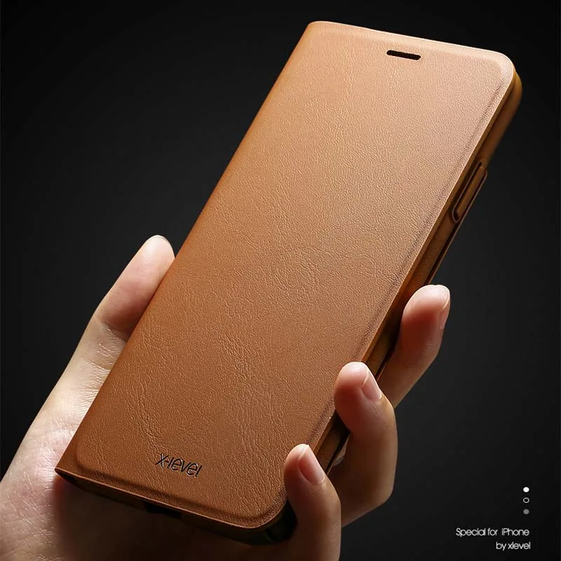 

X-Level Leather Wallet Case Ultra thin Full Protective Flip Stand Luxury Cover For iphone X XS XR XSMax Coque Phone Case KS0142