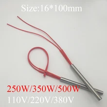 16x100 16*100 250W 350W 500W AC 110V 220V 380V Stainless Steel Cylinder Tube Mold Heating Element Single End Cartridge Heater цена 16x100 16*100 250W 350W 500W AC 110V 220V 380V Stainless Steel Cylinder Tube Mold Heating Element Single End Cartridge Heater цены онлайн