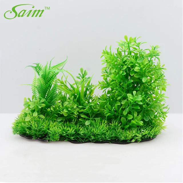 Saim Aquarium Artificial Plant Decoration Plastic Plants 7 inch Tall