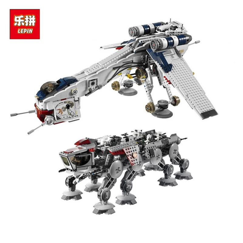 

Lepin Star Series wars 05053 1788Pcs Wars the Republic Dropship with AT-OT Walker Model Building Blocks Bricks model Toy 10195