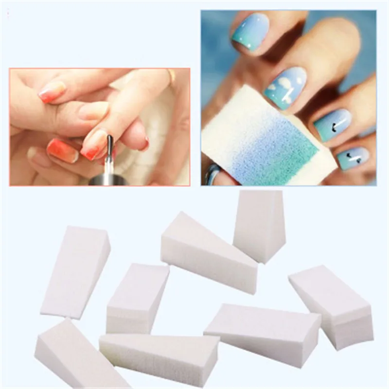 

10cps Soft Nail Sponges for Acrylic Makeup Manicure Nail Art Accessory Puff Gradient Tips Woman Salon DIY Nail Buffer Files Tool
