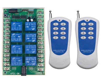 

DC 12V 24V 8 CH Channels 8CH RF Wireless Remote Control Switch System Transmitter and Receiver/lamp/Garage Door/shutters/ window