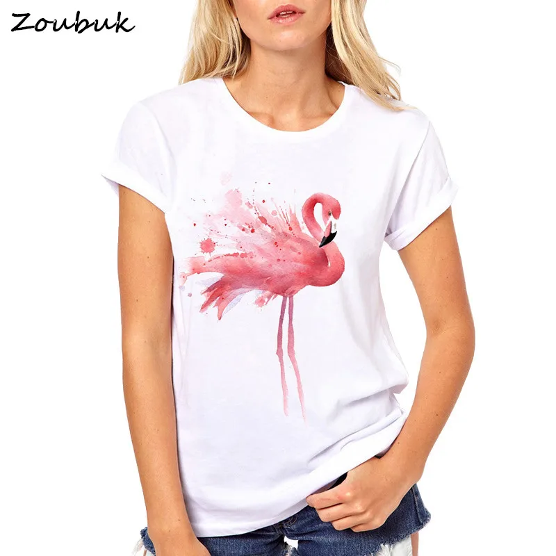 2019 الصيف النساء تي شيرت فلامنغو نعرفكم المتناثرة Kawaii الكرتون الملابس المحملة قميص فام القمم فوج الأبيض T قميص زائد حجم