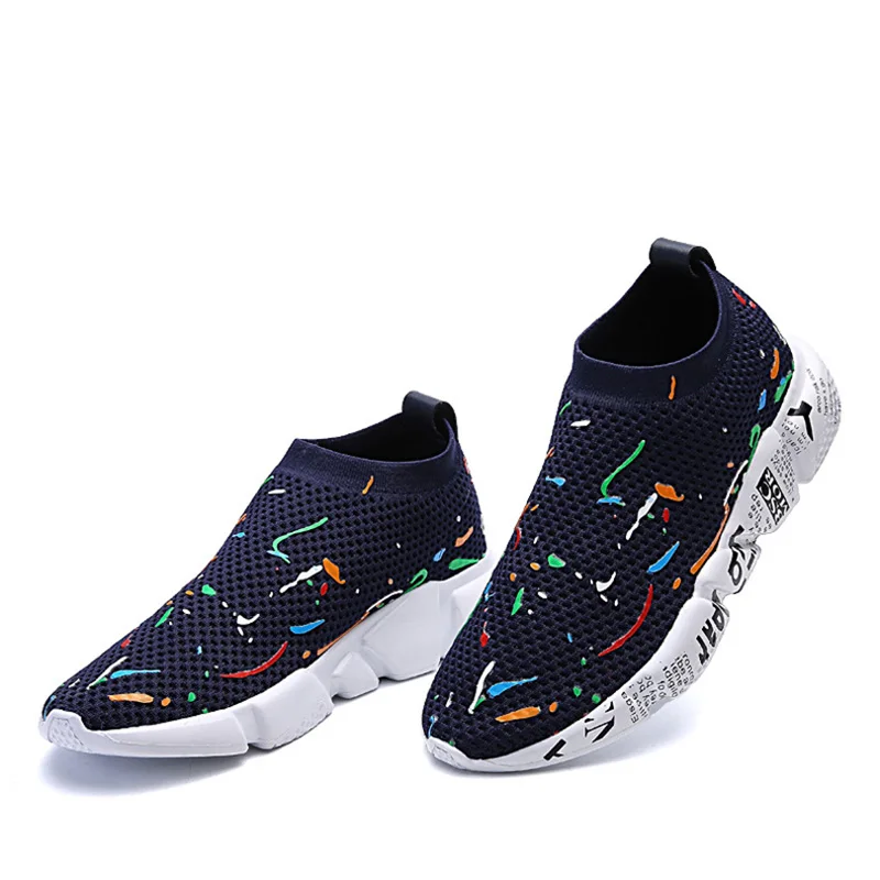 

Fashion Trend Brand Graffiti Men Casual Shoes Comfortable Breathable Slip-On Men Sneakers for Spring Autumn Cheap Male Footwear