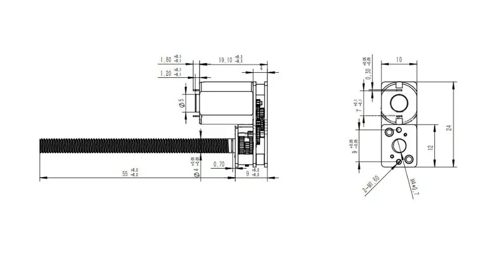 1024GN20 M4 55 мм переплетенную шахту DC Шестерни двигатель 3V~ 12V Мини Электрический мотор