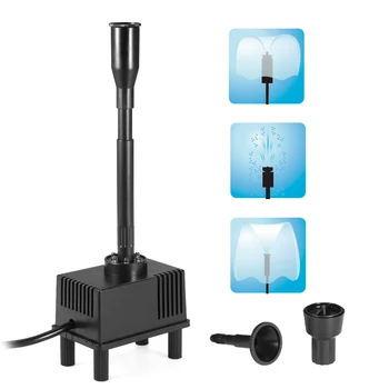 

110/220V Submersible Water Pump with IPX8 LED Light for Aquarium Fish Tank Pond Garden Music Fountain Decoration 3 Spray Nozzle
