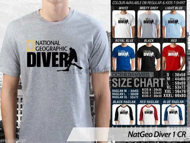 

National geographics Diver Master T Shirt Factory Many Color & Design Option