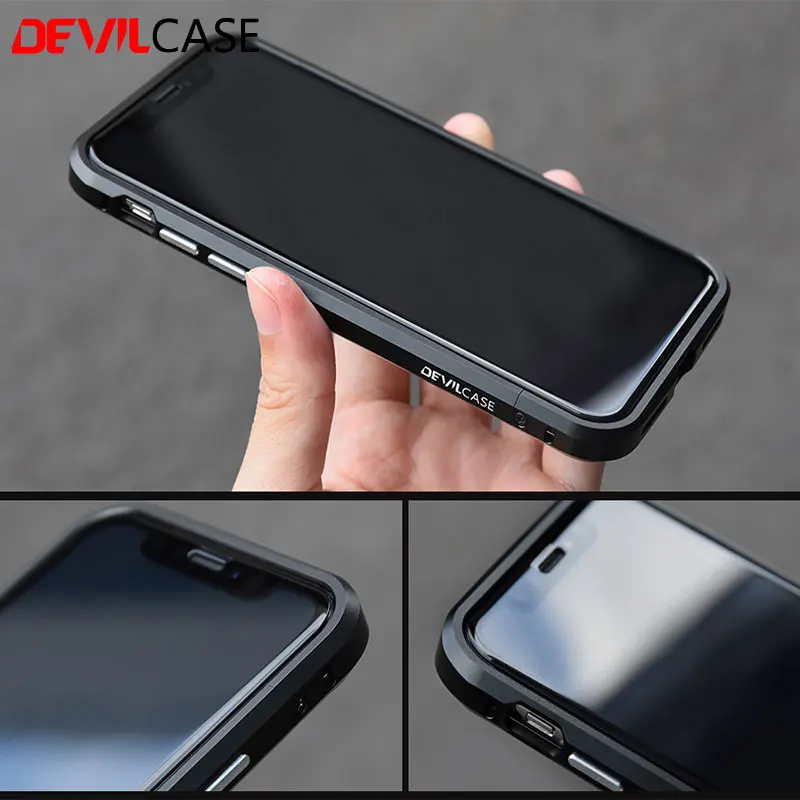 DEVILCASE для iPhone X XS алюминиевый сплав бампер рамка Корпус или 3D изогнутая Передняя