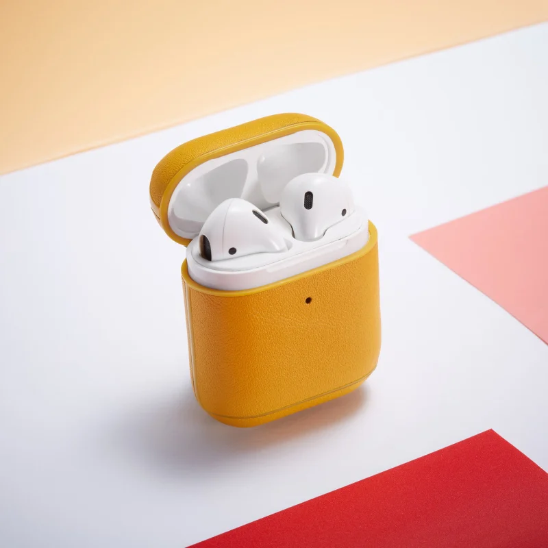 Роскошный бизнес чехол для наушников для Apple Airpods 2 ремешок из искусственной кожи Bluetooth наушники Air Pods чехол AirPod аксессуары