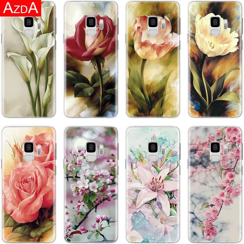 

Silicon Flower Cover For Coque Samsung Galaxy J3 J5 J7 Prime A3 A5 2016 2017 J4 J6 A6 A7 A8 2018 Note 8 9 S7 S8 S9 Plus TPU Case