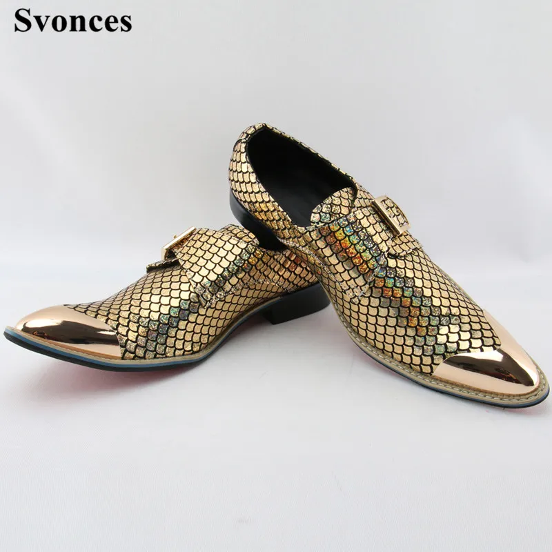 Luxe Véritable Cuir Pour Robe En Italiennes Chaussures Mariage Hommes Mocassins Partie Or Imprimer Nouveau Marque De Bal Formelle SzVMqpUG