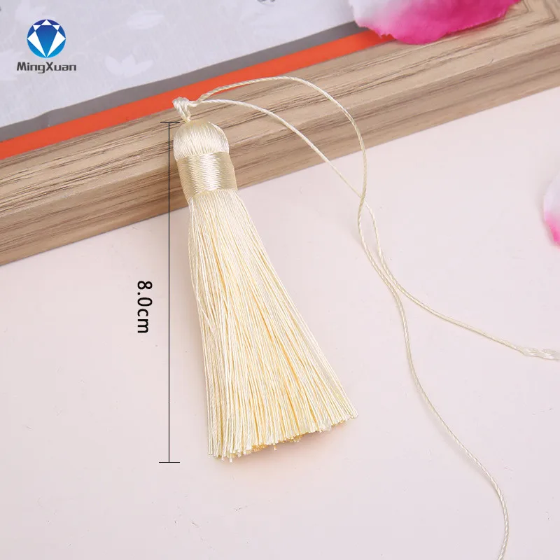 

MINGXUAN 10pcs 8cm Silk Tassel Cord Handmade polyester Thread Tassels Charms for DIY Making Findings Components Material