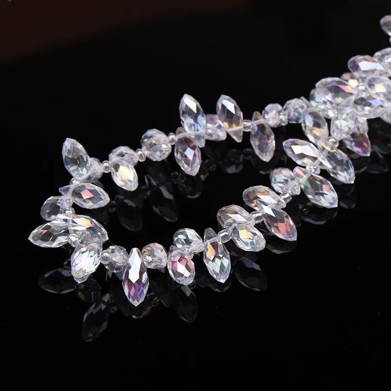 

Clear White Teardrop Beads 50pcs/lot 6x12mm Oval Faceted Crystal Beads Transparent Water Drop Glass Beads For Jewelry Making DIY