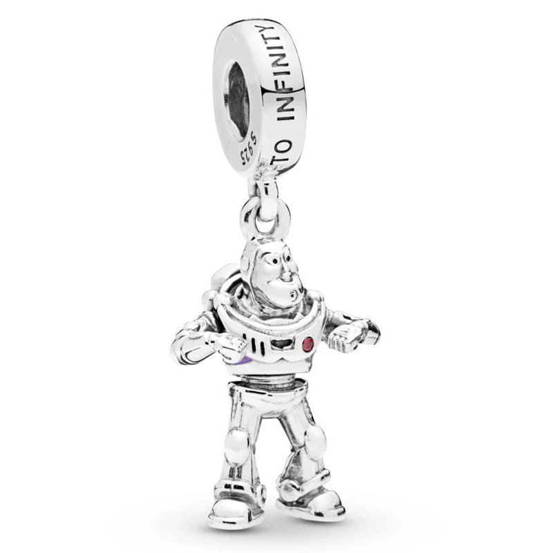 

New 925 Sterling Silver Charm Cute Pixar Toy Story Buzz Lightyear Pendant Beads Fit Pandora Bracelet Bangle Diy Jewelry