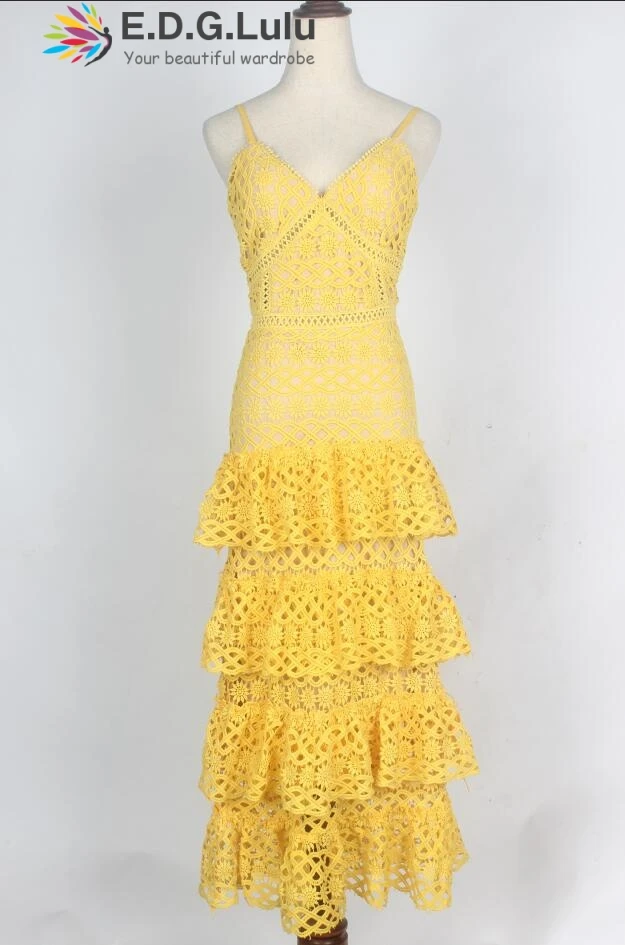 yellow overall dress