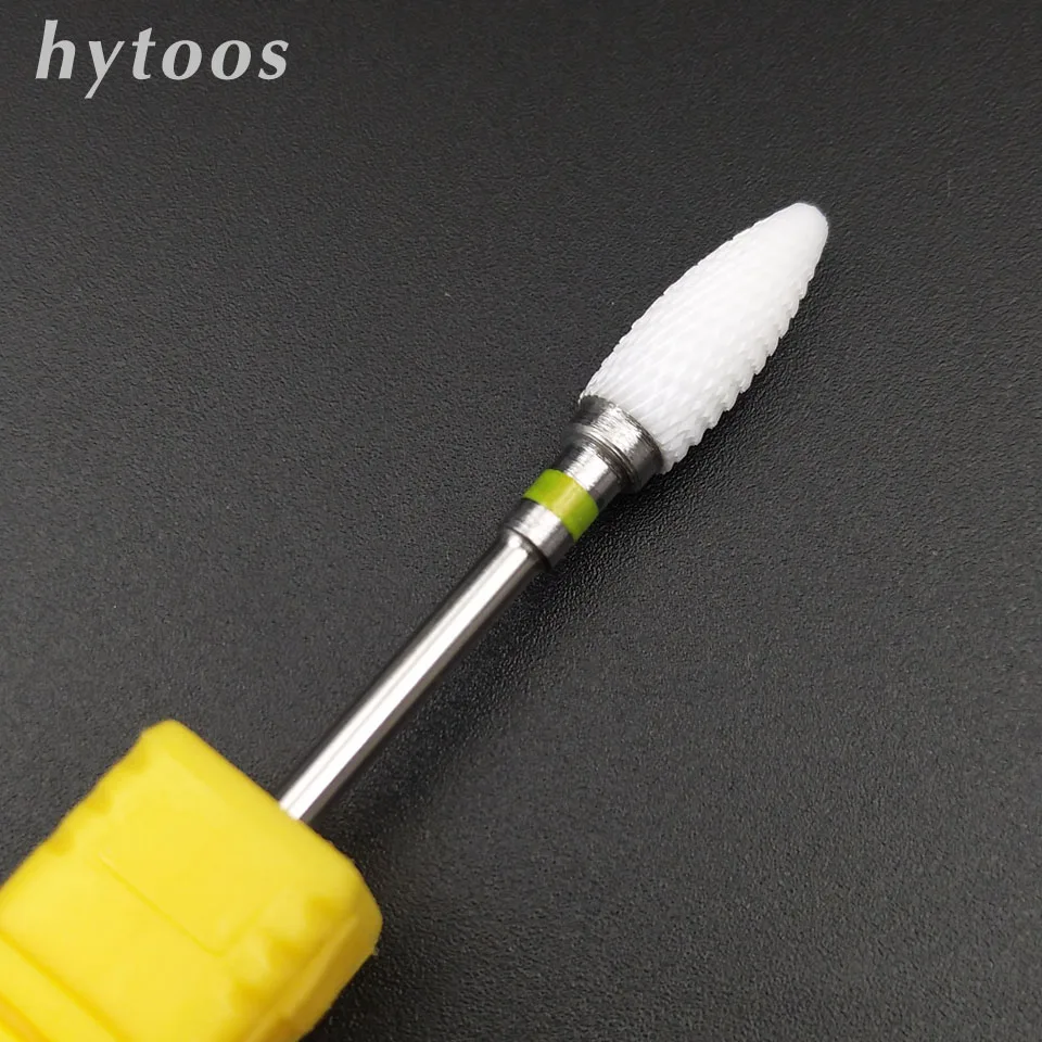 

HYTOOS Ceramic Nail Drill Bit 3/32" Rotary Burr Bits For Manicure Pedicure Tools Electric Nail Drill Accessories Milling Cutter
