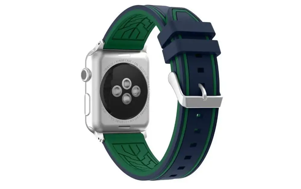 HOKE новый двойной цветной смешанный силиконовый ремешок для часов Apple Watch серии 1/2