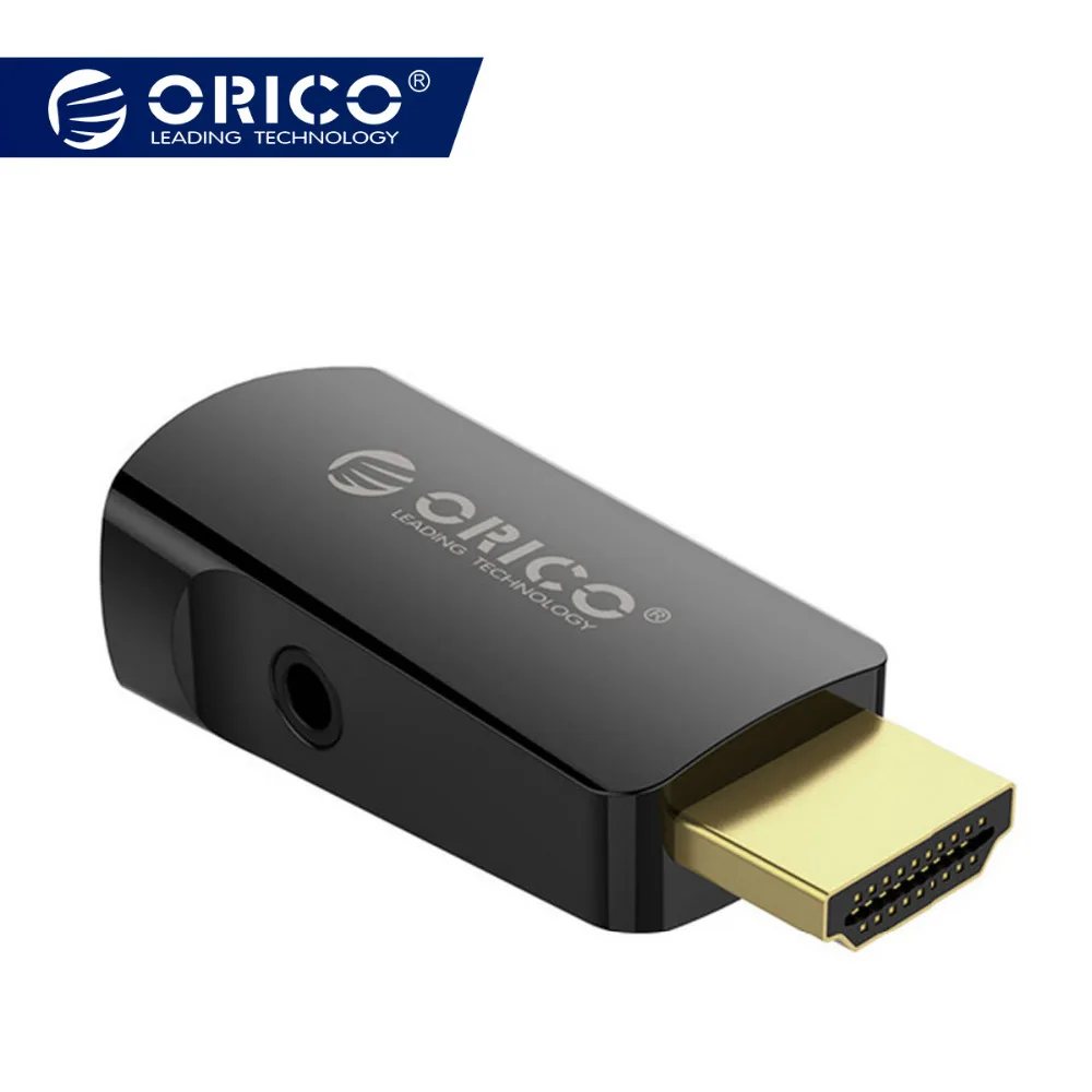 

ORICO Portable HDMI to VGA Adapter Audio Video Convertor Male to Female HD 1080P For Projector Laptop DisPlayer TV BOX Speaker