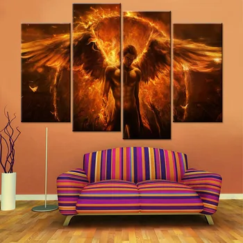 

Printing Framework Picture Canvas Wall Artwork Devil Angel Poster Decoration Living Room Modular Modern Decor Painting
