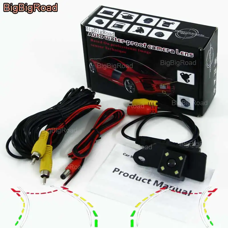 BigBigRoad Car Intelligent Dynamic Track Rear View Camera Night Vision Backup Reversing For Mitsubishi ASX 2011--2016 | Автомобили и