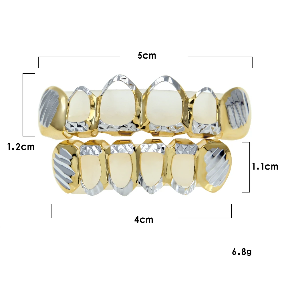 В Стиле Хип-хоп пустотелые чайные грилли, Гангстерские блестящие золотые чайные грилли, набор силиконовых грилей с зубами вампира
