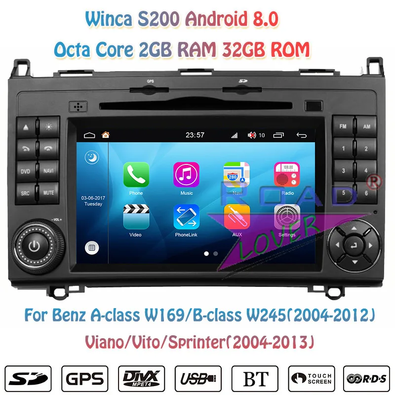Winca S200 Android 8 0 автомобильный ПК DVD-плеер для Benz A class W169 Viano B Class W245 Vito W639 Sprinter Стерео GPS