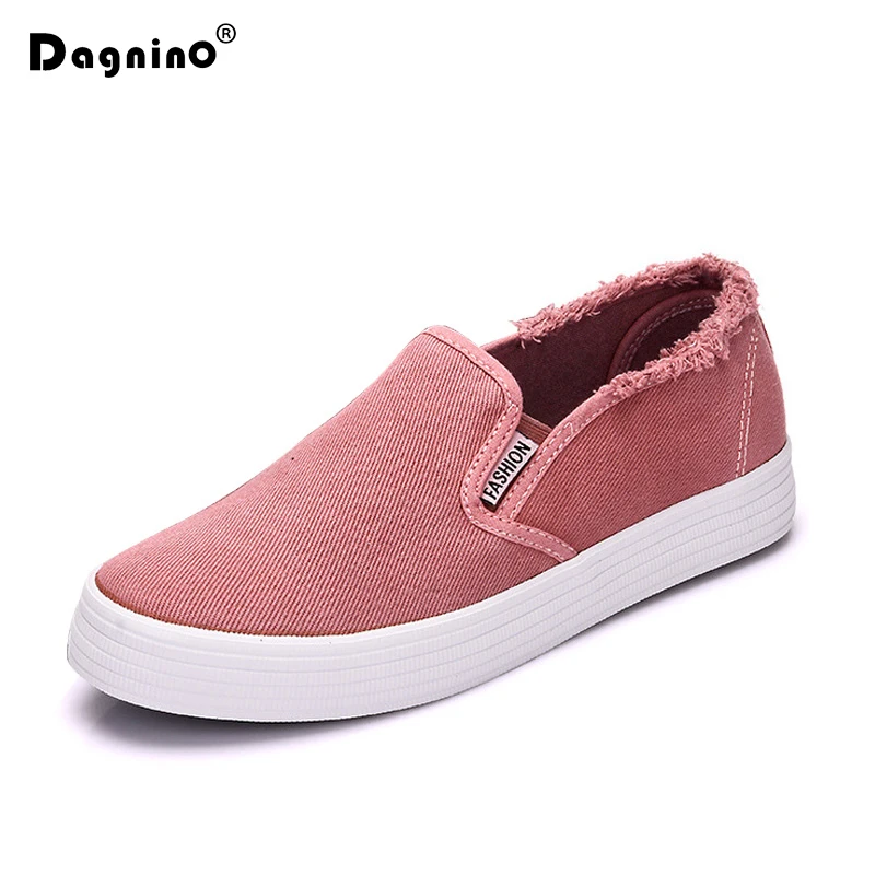 

DAGNINO Women Casual Shoes Canvas Shoes Female Slip-on Platform Thick Heel Breatheable Black White Red Green Woman Cloth Shoes