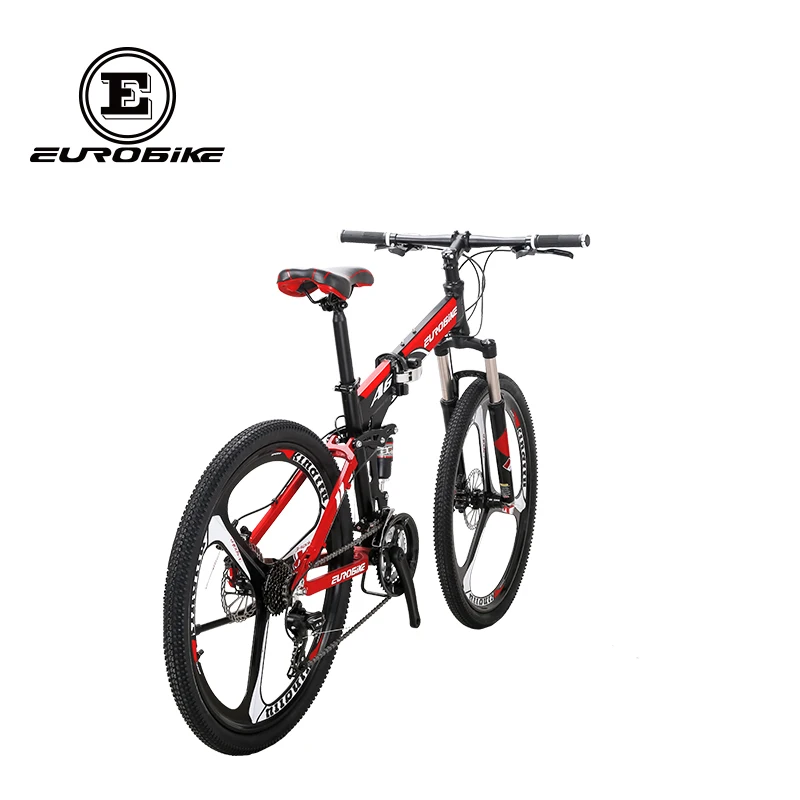 Flash Deal EUROBIKE Folding Bike 26 Inches Aluminum Frame 21 Speed  Gears Dual Suspension Mountain Bike 4