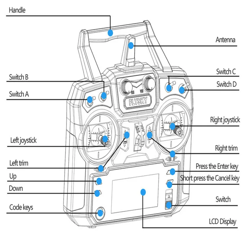 Flysky-FS-i6-FS-I6-2-4G-6ch-RC-Transmitter-Controller-FS-iA6-or-FS-iA6B