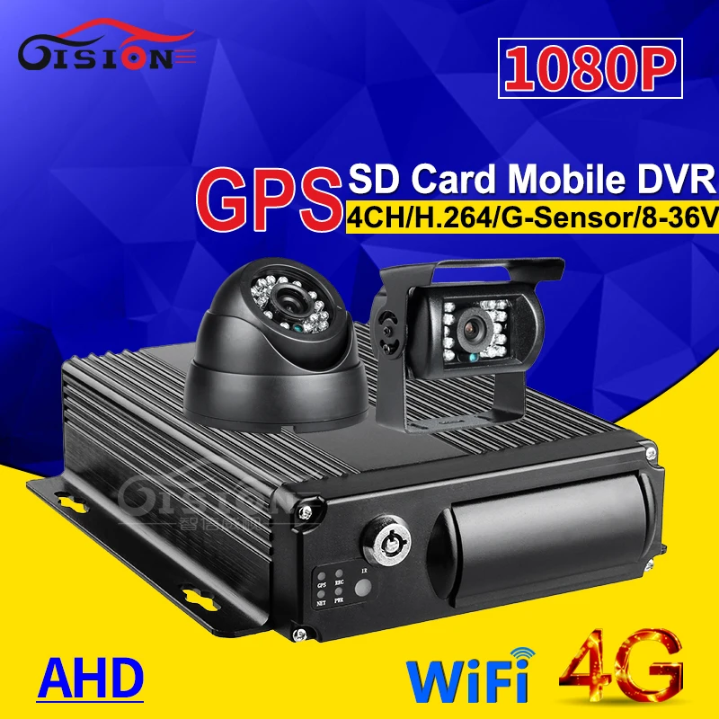 

Indoor +Outdoor 2Pcs Truck Car Camera Kits With 4CH SD 4G GPS Wifi Vehicle Car Mobile Dvr Recorder GPS Positing Realtime Video