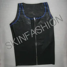 Мужские модные топы на молнии, латексный жилет