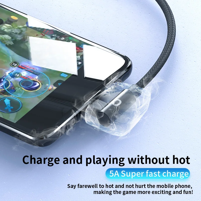 PZOZ 5A usb-c cable USB tipo C 90 Grado de carga rápida para Huawei P20 P10 amigo 20 Pro 10 nova 2 s cargador usb-c Tipo de datos-c cable