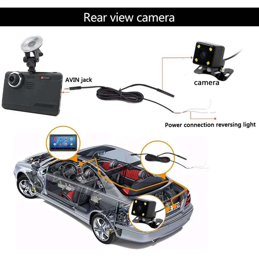 Junsun 7inch Car DVR camera Android GPS Navigation WIFI Bluetooth car video Recorder Registrar Full HD 1080p Automotive dash cam