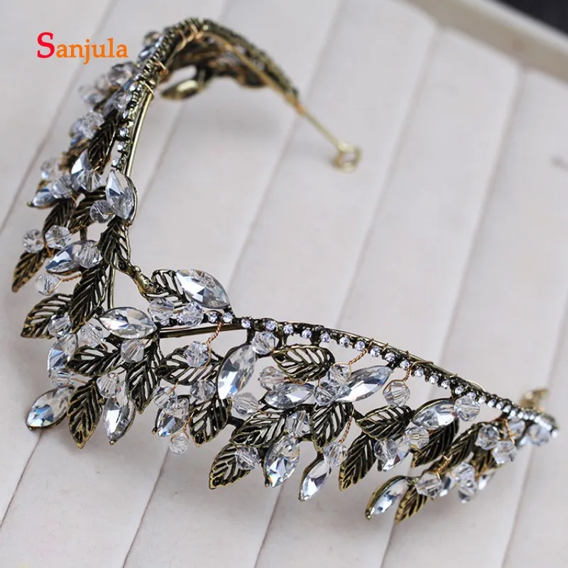 Dark Leaves with Rhinestones Bride Headband 2019 New Fashion Wedding Hair Decoration Crowns haarschmuck hochzeit H147