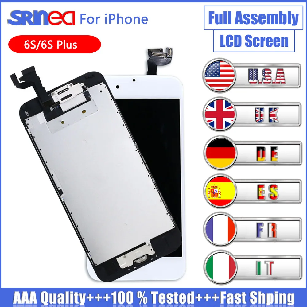 

AAA Quality Display For iphone 6S LCD 6 S Plus Full Set 3D Touch Screen Digitizer Assembly Replacement with Camera A1688 6splus