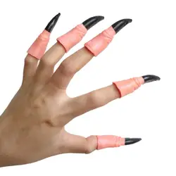 Зомби искусственные пальцы ведьминские ногти комплект Обложка Хэллоуин Опора вечерние украшения Призрак Ведьмы ногтей устанавливает