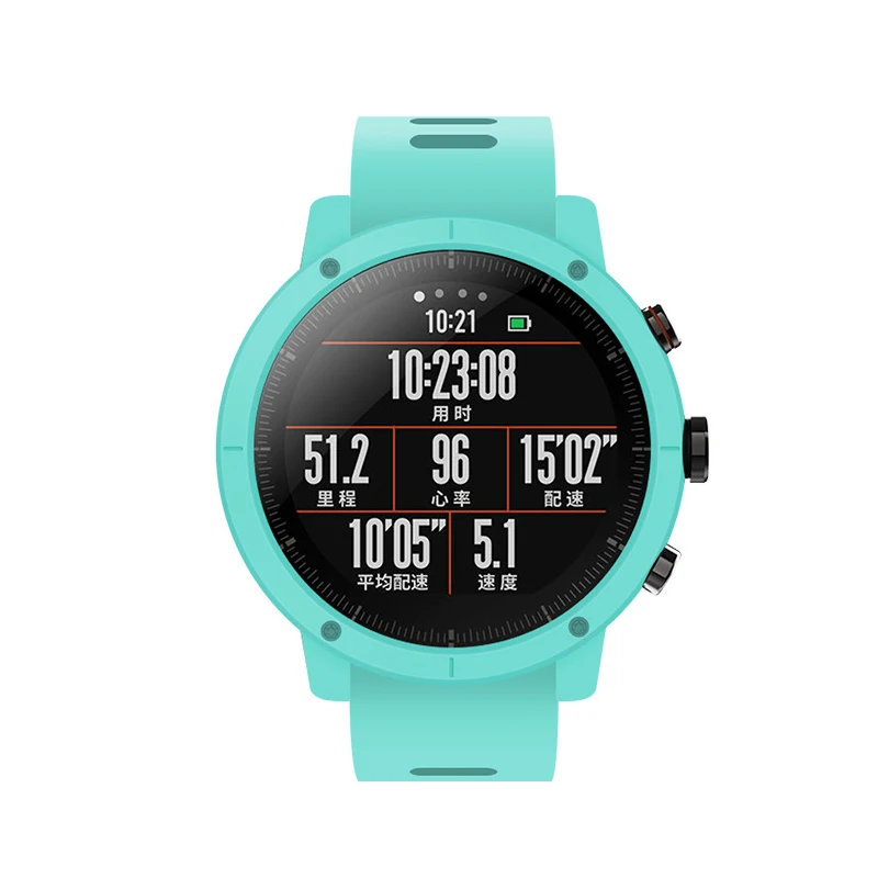 PC защитный чехол для Xiaomi Huami Amazfit Stratos 2 2s Чехол для смарт часов полный защитный чехол s красочный чехол для часов - Цвет: Mint Green