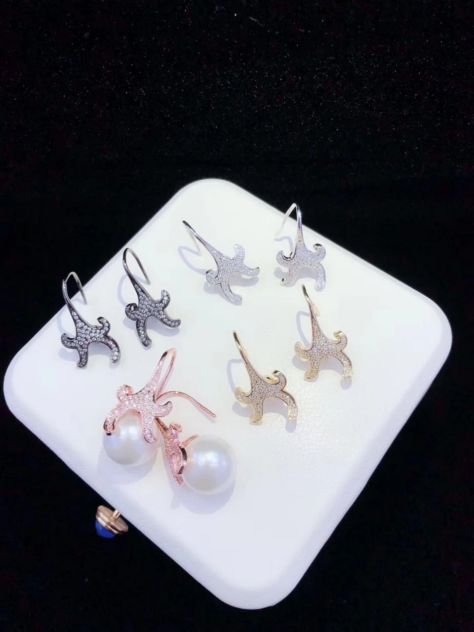 

Y511 High Quality Golden plated Paved CZ Earrings Back Micro Jewelry Connector DIY Fine Jewellery Making